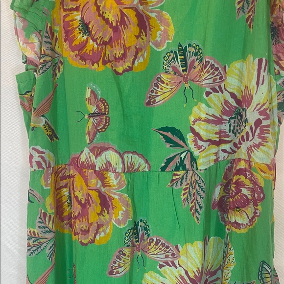 BANKANAN . NY . JAIPUR , Size LARGE , Green Floral Island Maxi Dress - Picture 8 of 17